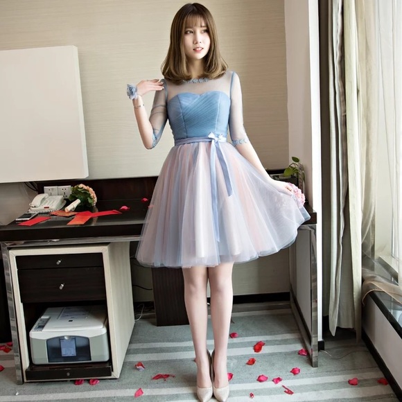 NEW Purple Blue Floral Formal Dress - Picture 2 of 5